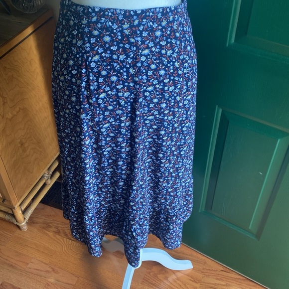 🎉HP🎉Madewell Ruffled-Edge Midi Wrap Skirt, Harvest Vine Blue - Picture 5 of 12